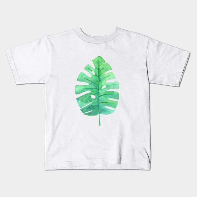 Monstera Lush Green Leaf Kids T-Shirt by Live Together